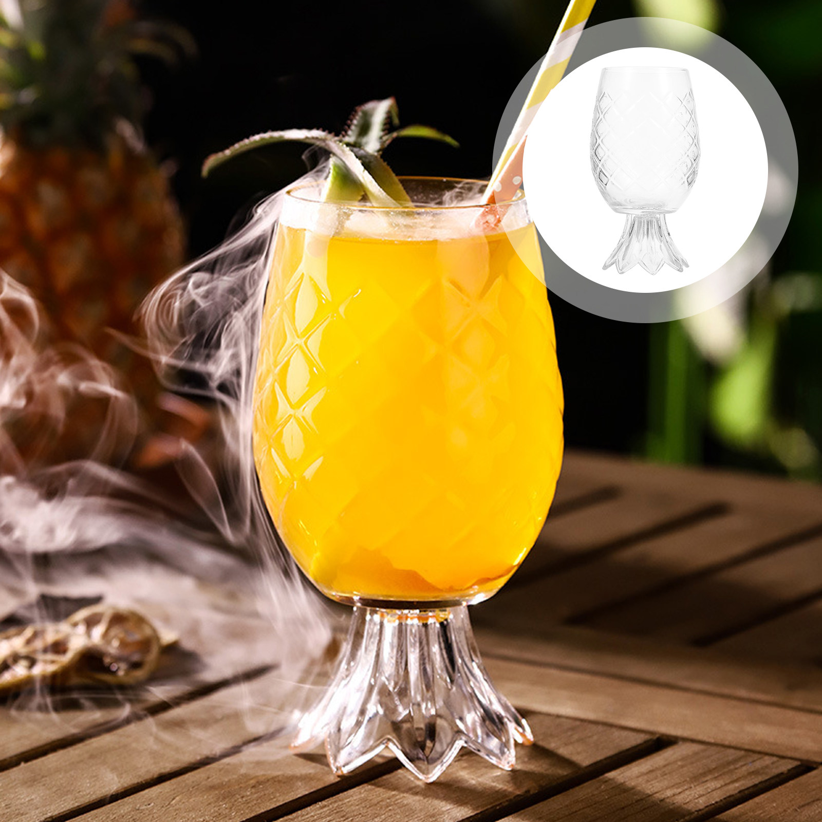 Home Bar Set - Hochwertiges Cocktailglas-Set in Ananasform für Tiki-Bar-Dekoration,