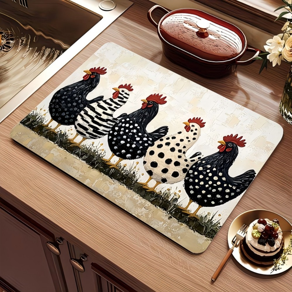 Farmhaus-Hühner-Geschirrabtrop – Bar Mat Rubber Bewertung und Preis