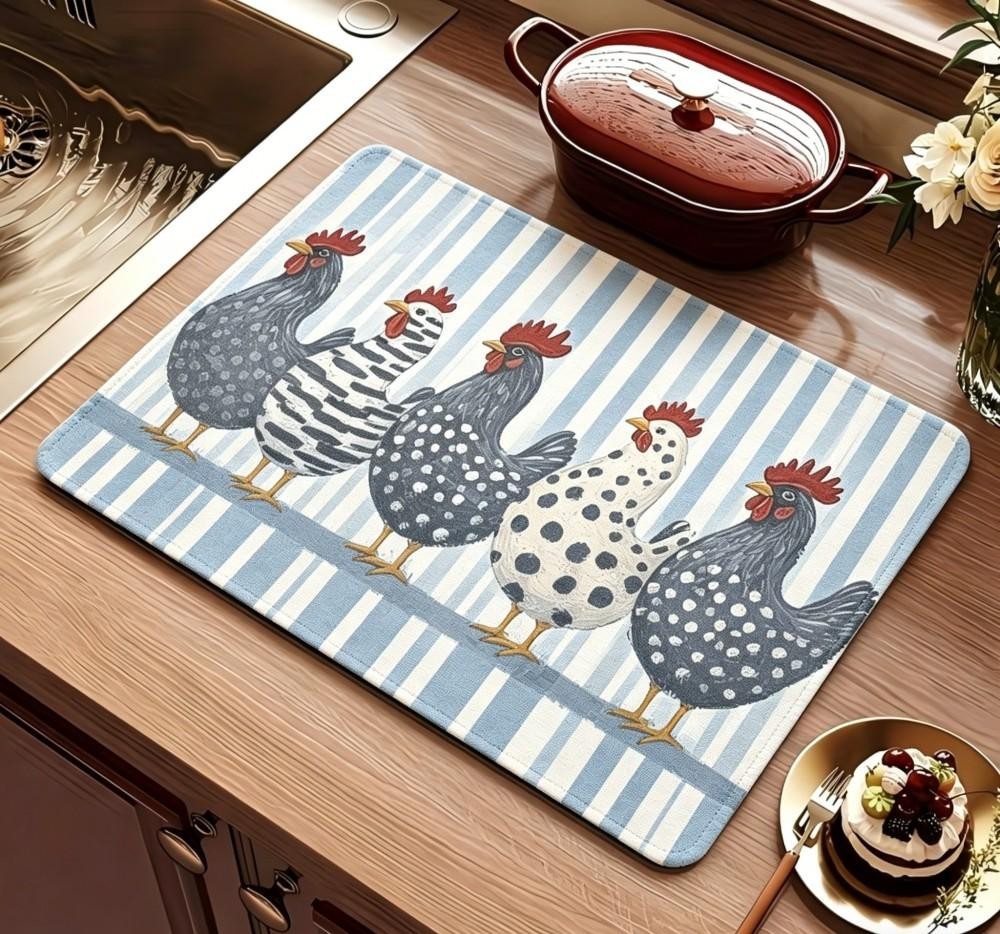Farmhaus-Hühner-Geschirrabtrop – Bar Mat Rubber Bewertung und Preis