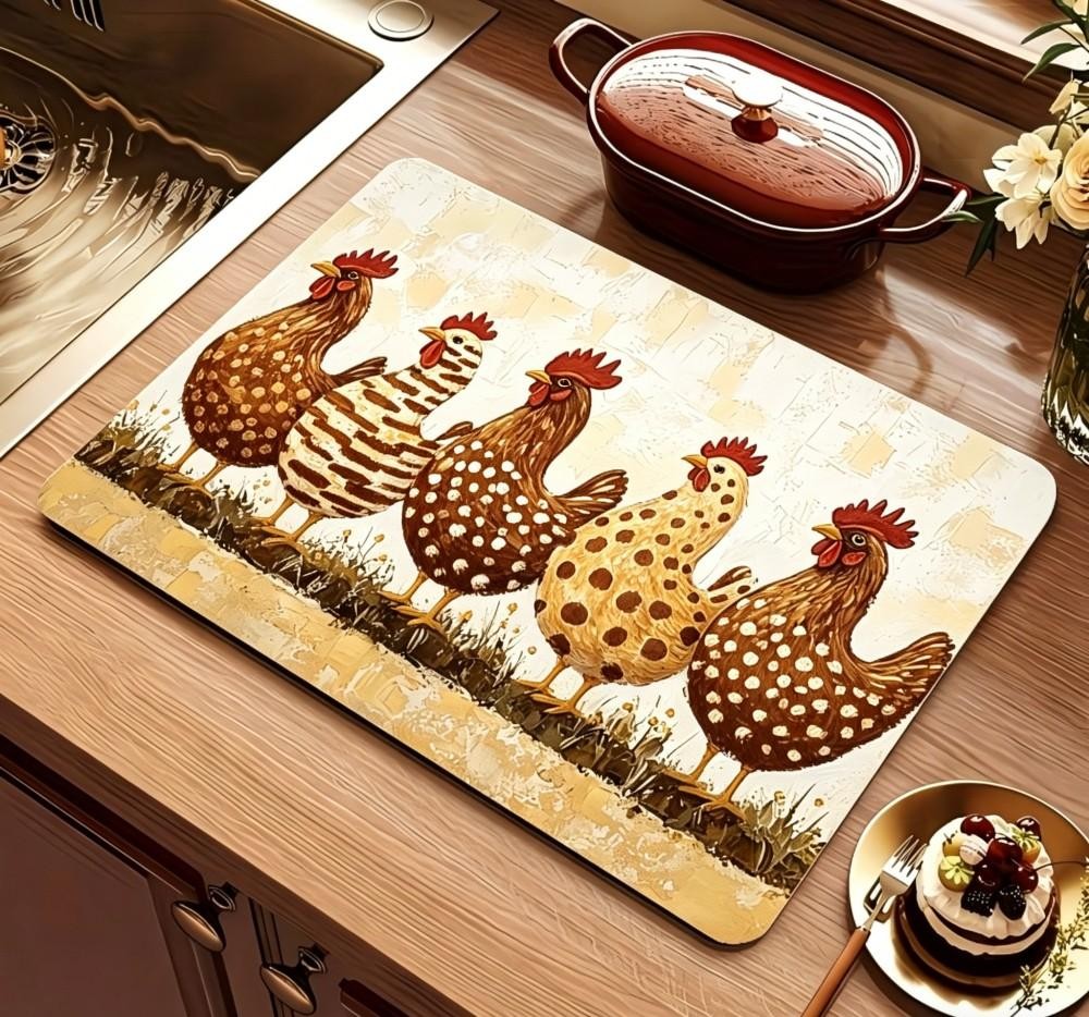 Farmhaus-Hühner-Geschirrabtrop – Bar Mat Rubber Bewertung und Preis